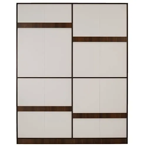 Nilkamal Mozart 4 Door Engineered Wood Wardrobe with Mirror, Locker, 2 Hanging Rod, Drawers & Shelves | 1 Year Warranty | Bedroom Wardrobe (Color - Walnut/White, Delivery Condition - Knock Down)