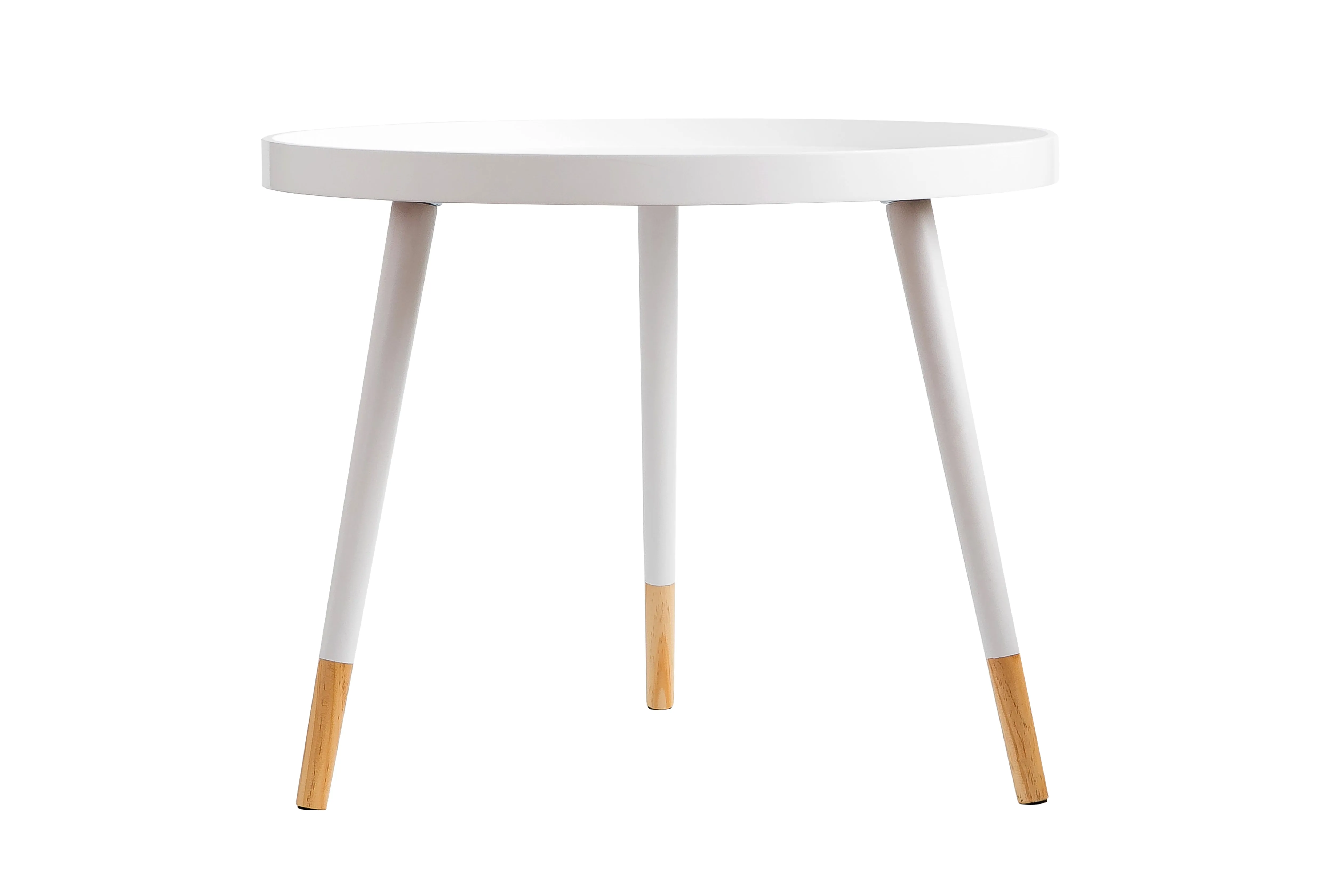 Olga Round Manufactured Wood Side Table-White