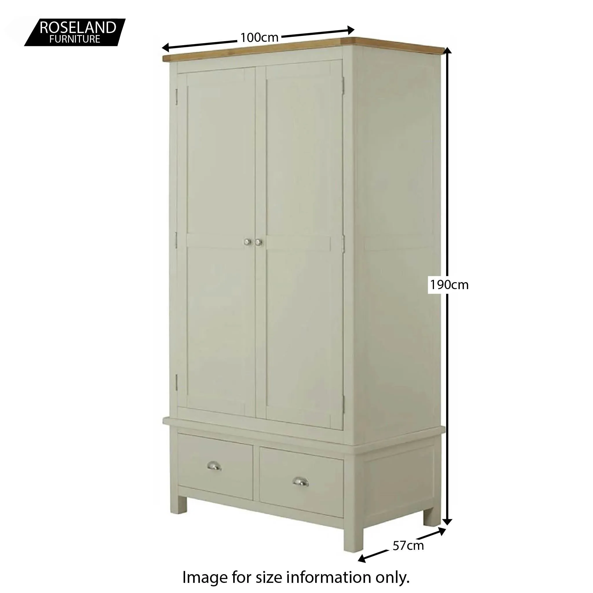 Padstow Grey Double Wardrobe with Drawers