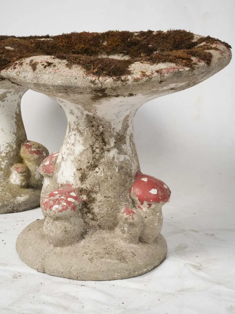 Pair of 1940s/1950s French Vintage Mushroom Garden Stools 20"