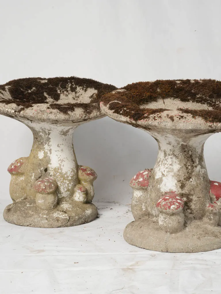 Pair of 1940s/1950s French Vintage Mushroom Garden Stools 20"