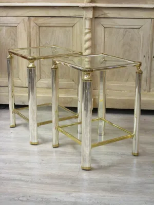 Pair of silver and gold French side tables