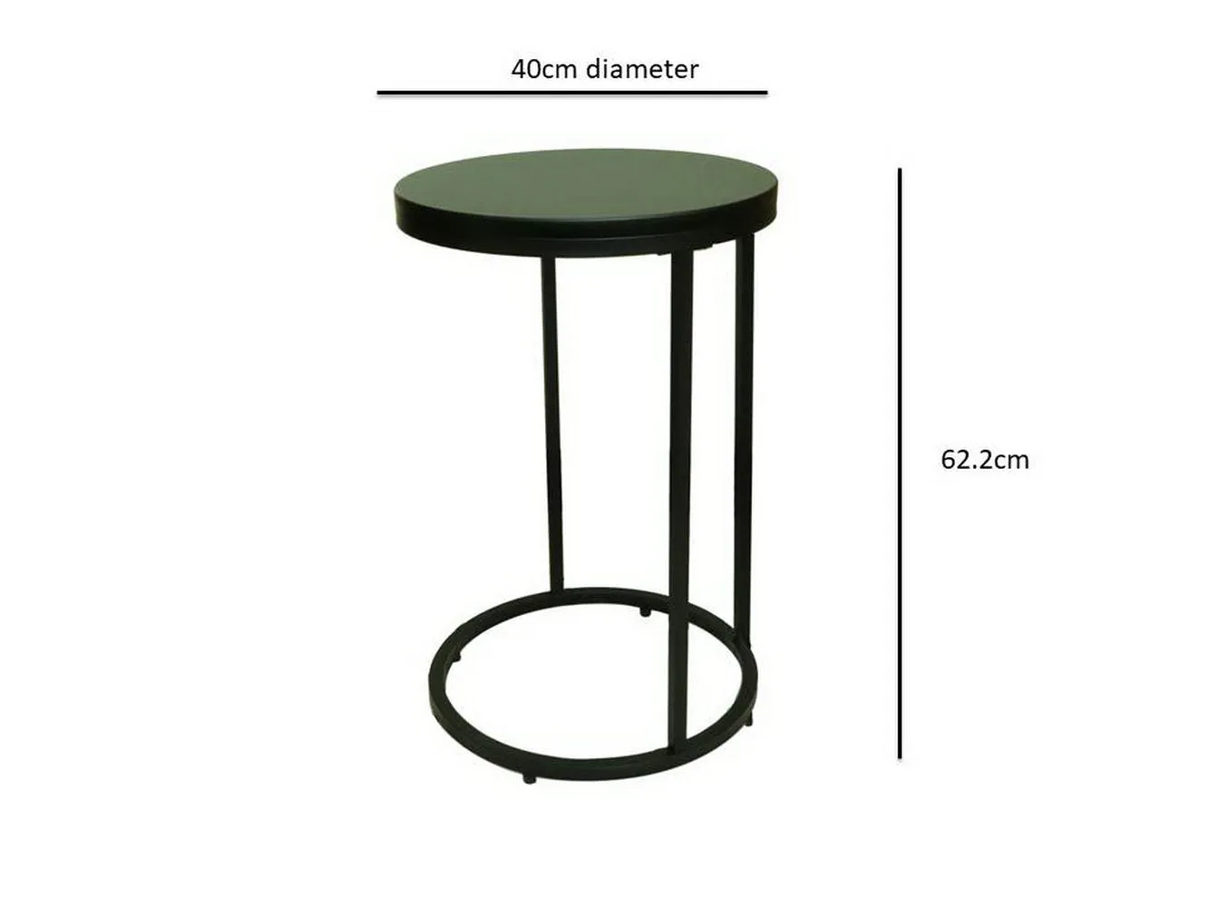 Paloma Round Side Table, Matte Black