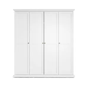 Paris Wardrobe with 4 Doors - White