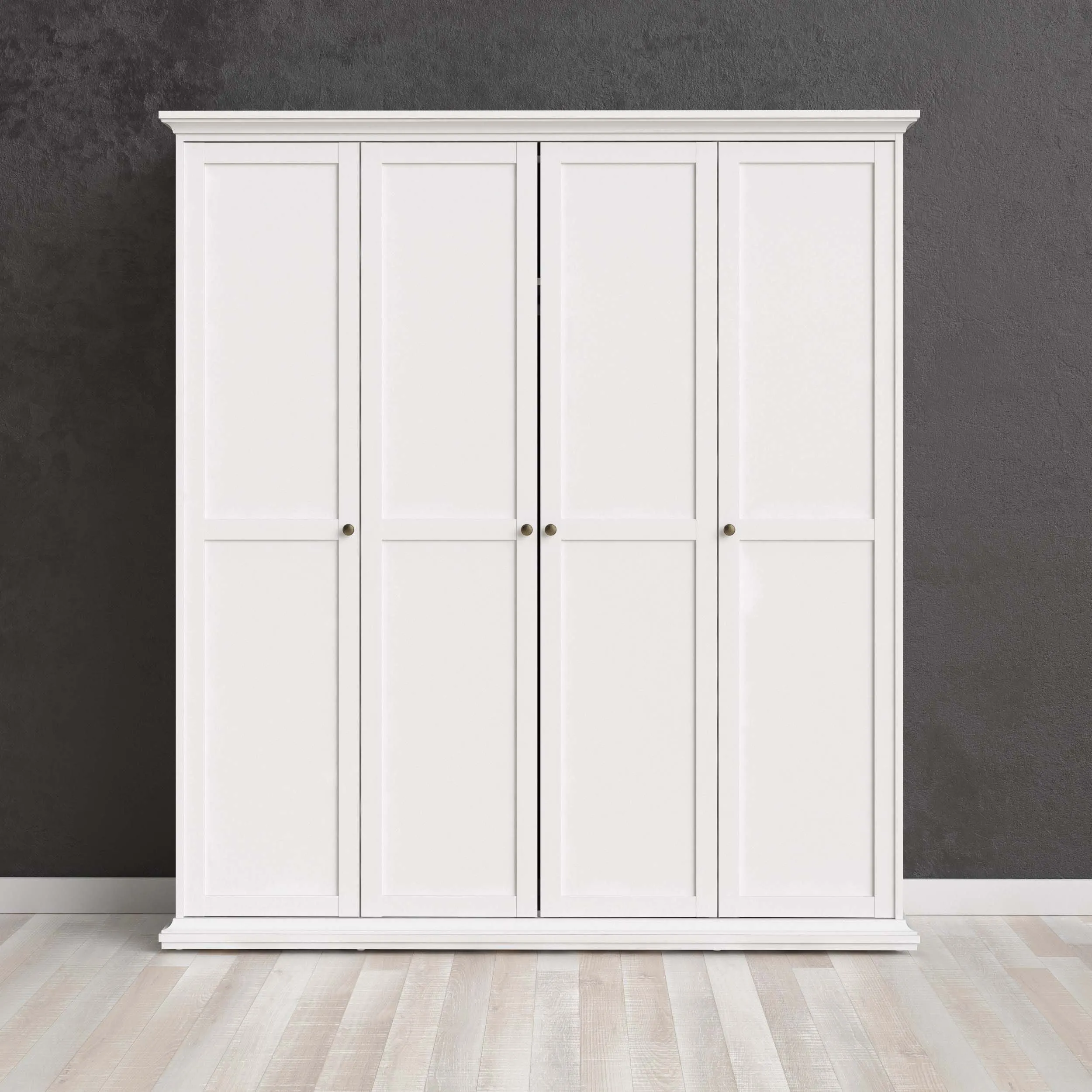 Paris Wardrobe with 4 Doors - White