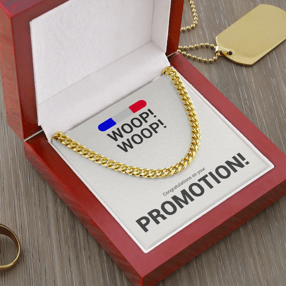 Police Promotion Cuban Link Chain Necklace