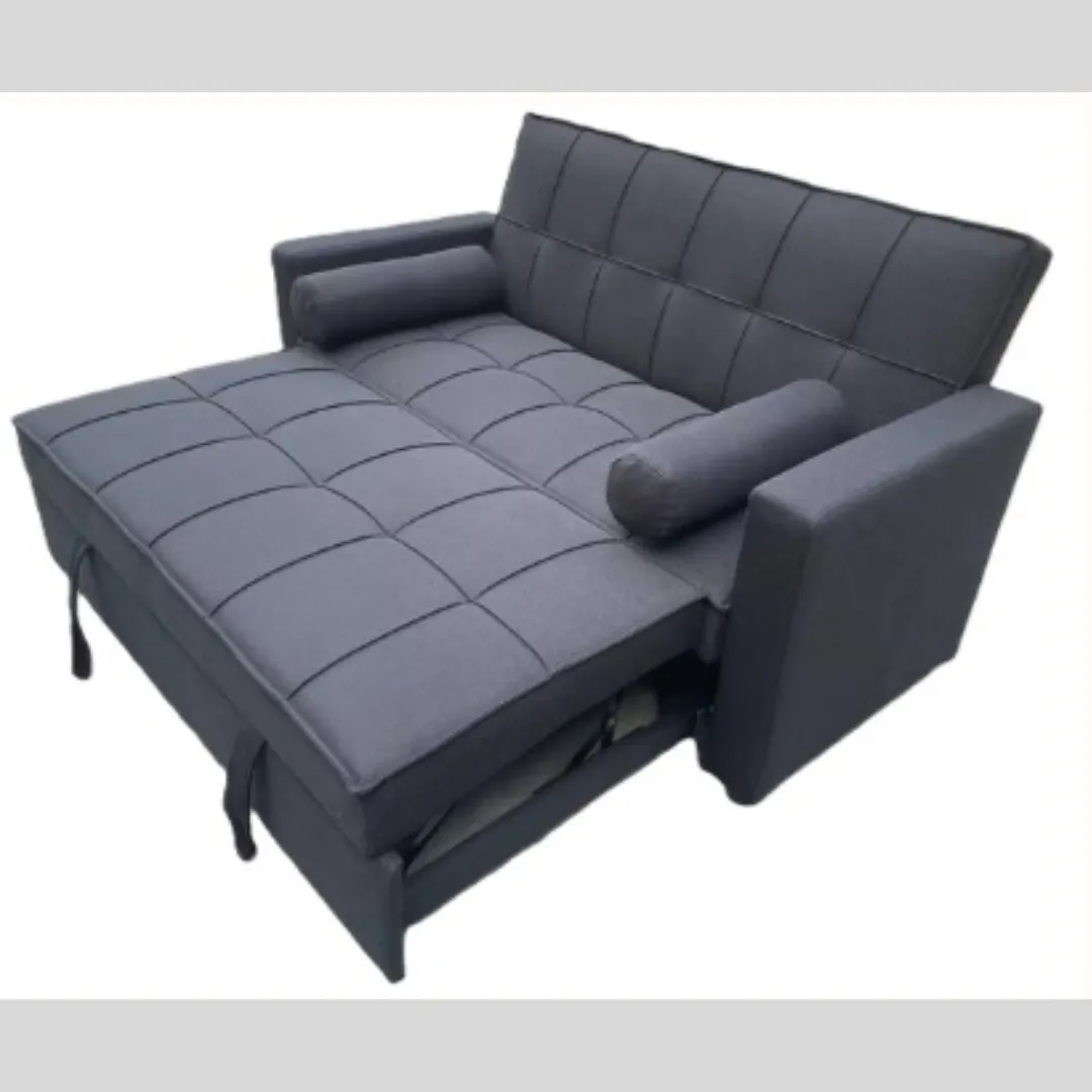 Pull Out Sofa Bed in Grey Fabric