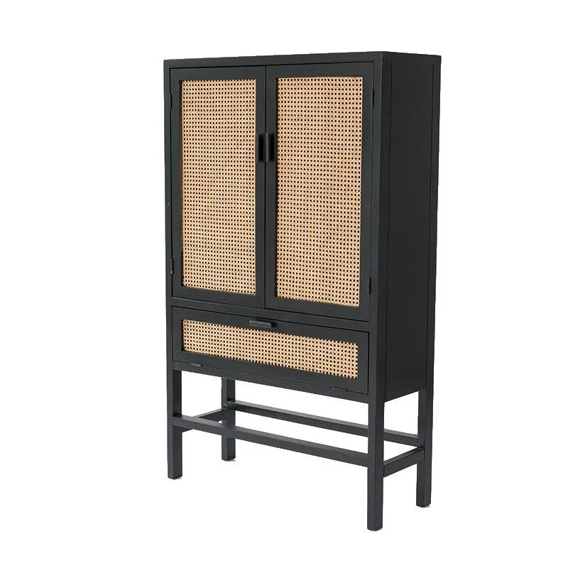 Rattan Solid Wood Wardrobe