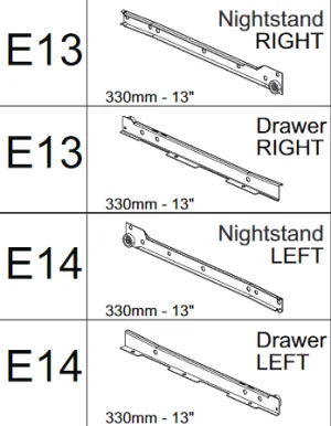 Replacement 330mm Glides