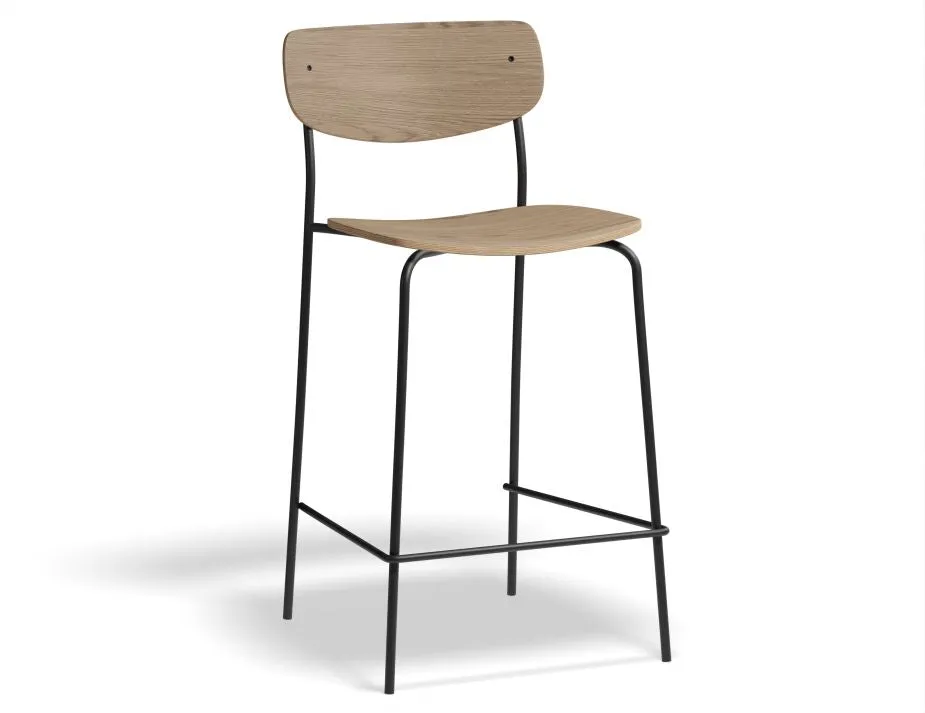 Rylie Stool - Natural Ash Seat and Backrest - 75cm Bar Height