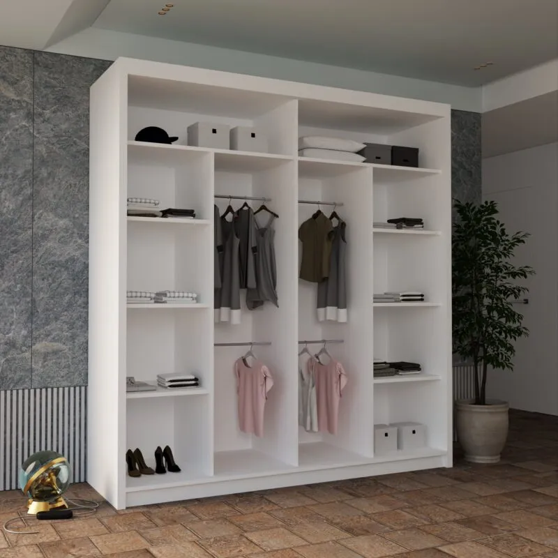 Sleek Sliding Door Wardrobe - Multiple Sizes with Mirror Options