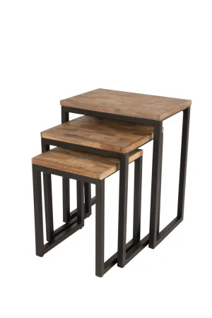 Teak Nesting Tables Set (3) | DF Suri