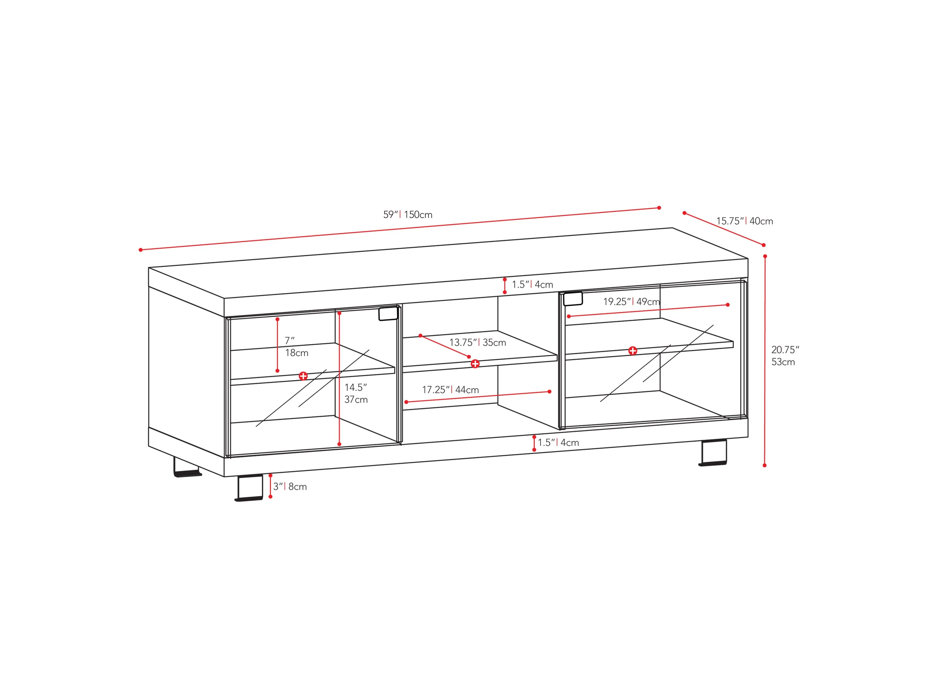 TV Stand, TVs up to 75"