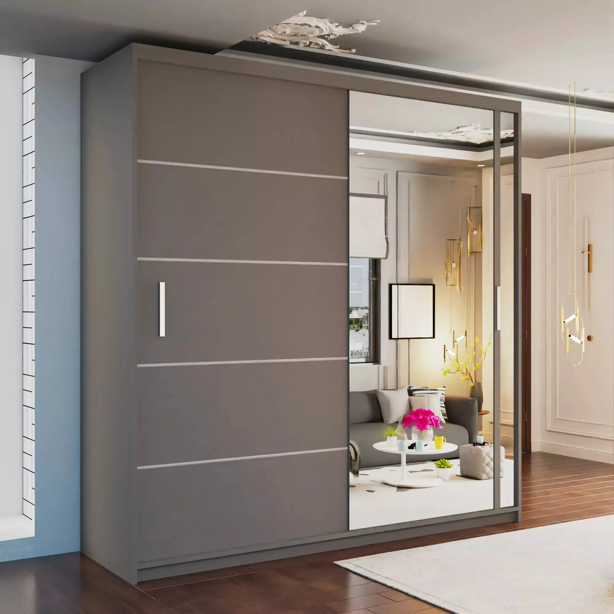 Vision Mirrored Sliding Door Wardrobe