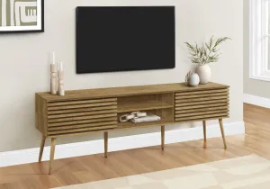 Walnut Vista 72 inch Media Console: Modern Entertainment Center with Ample Storage and Sleek Design