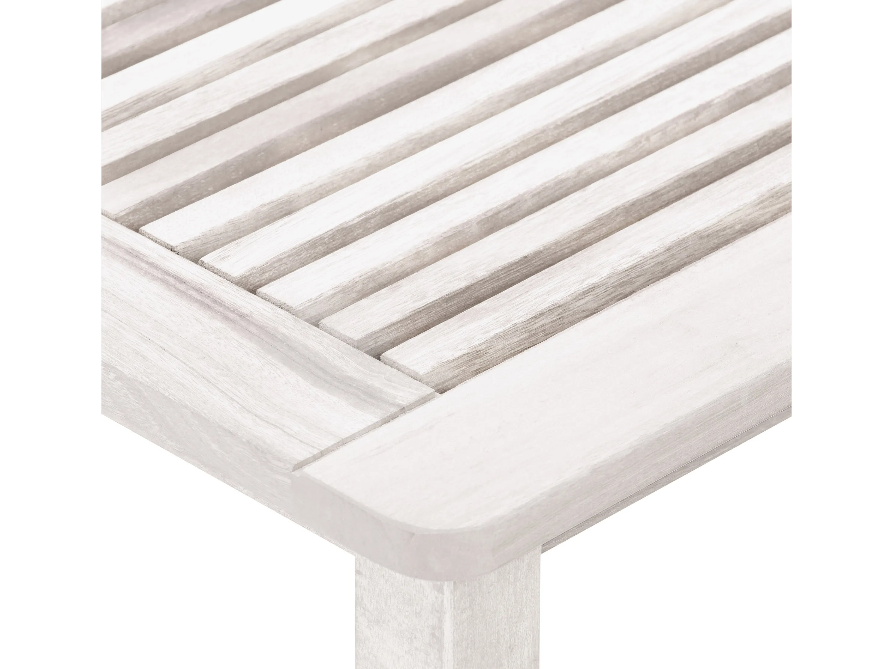 Washed White Hardwood Outdoor Side Table