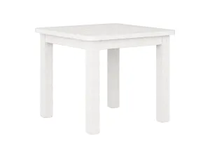 Washed White Hardwood Outdoor Side Table