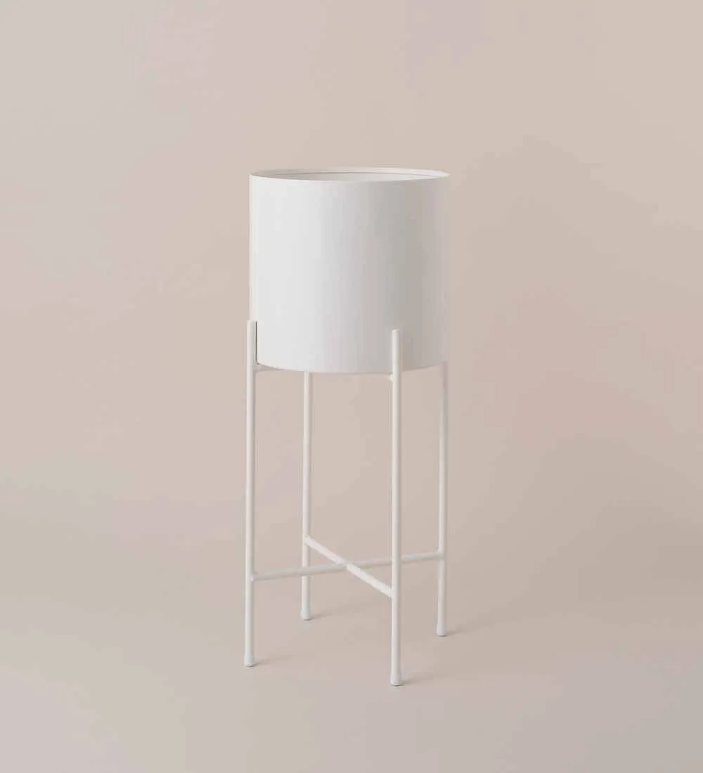 White Hübsch Planter with Stand