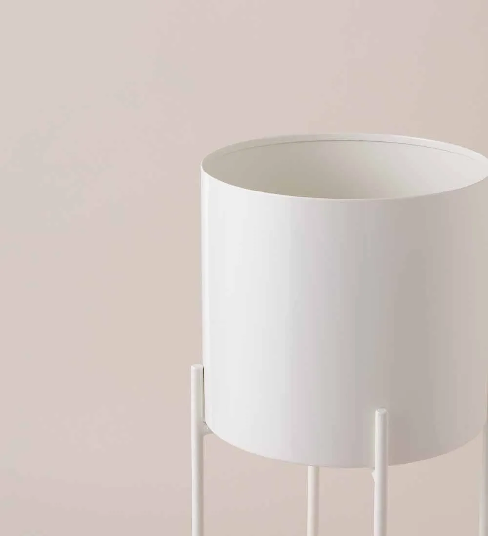 White Hübsch Planter with Stand