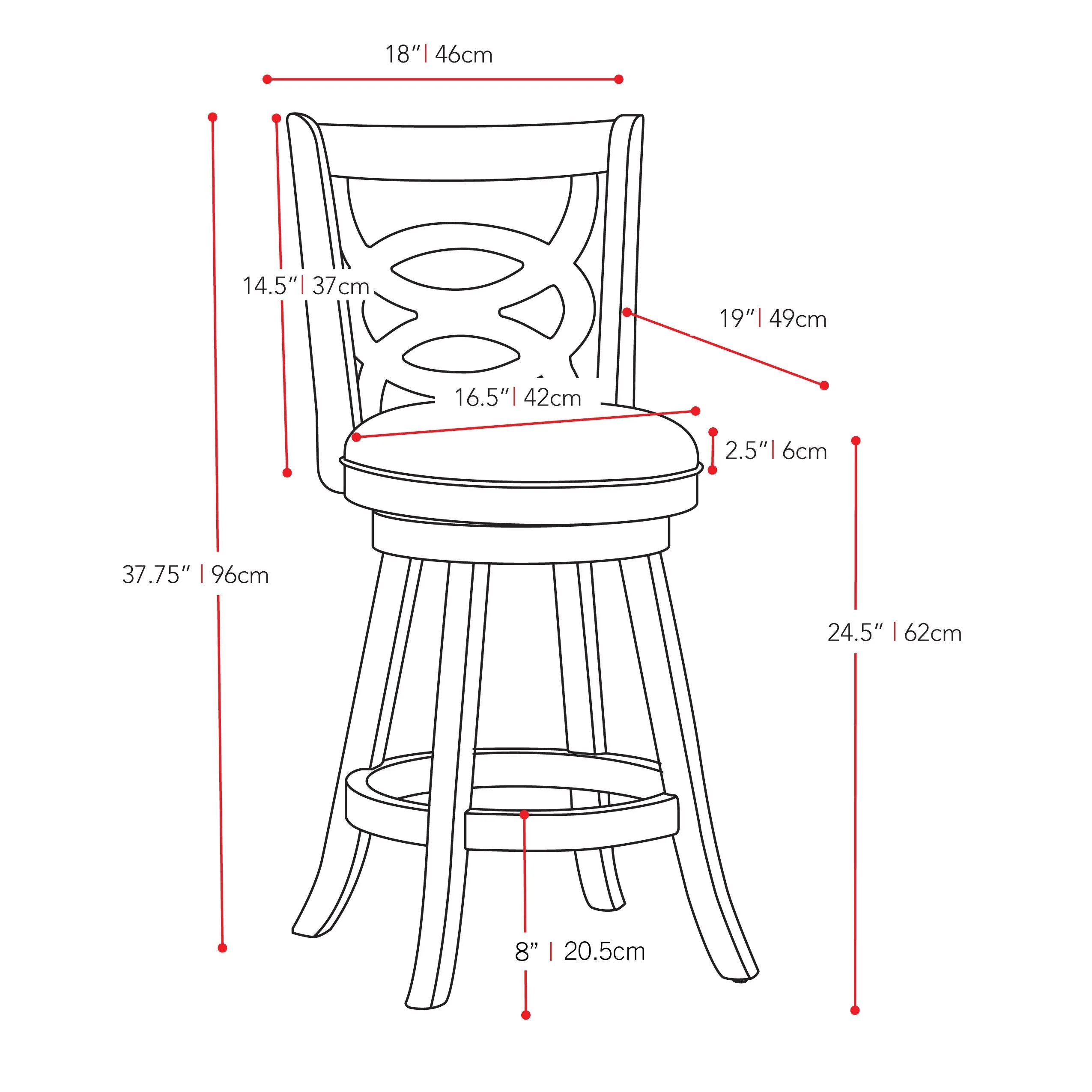 Wood Bar Stools, Counter Height