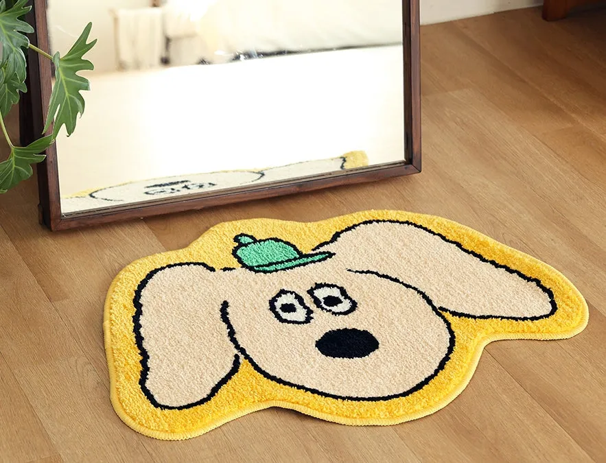 Yellow Cute Animal Dogs Characters Floor Mats Rugs Bathroom Home Decor Bedroom Door Foot Pads Soft Anti-slip Gifts