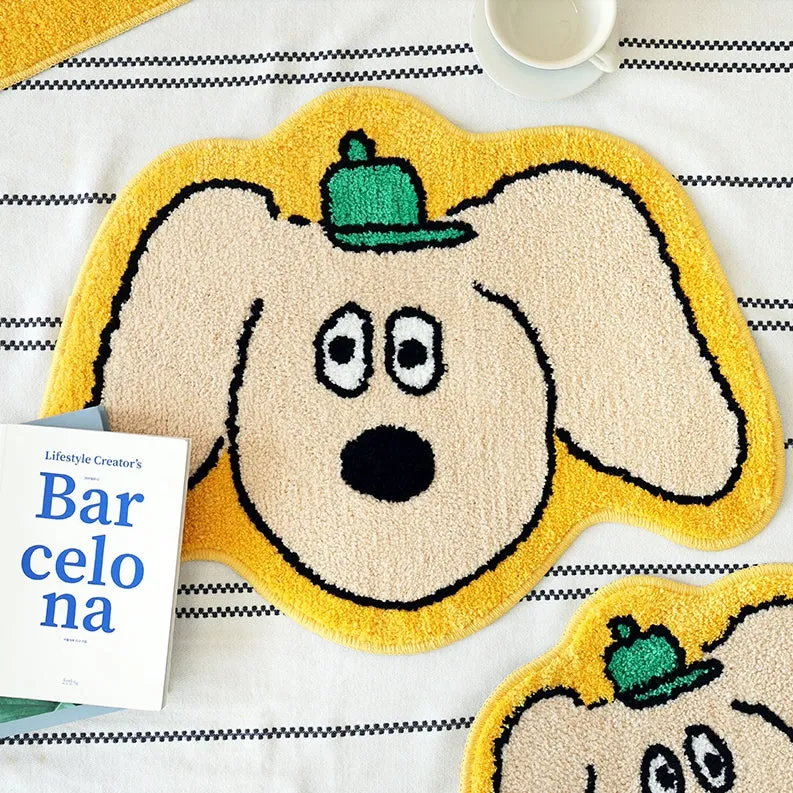 Yellow Cute Animal Dogs Characters Floor Mats Rugs Bathroom Home Decor Bedroom Door Foot Pads Soft Anti-slip Gifts