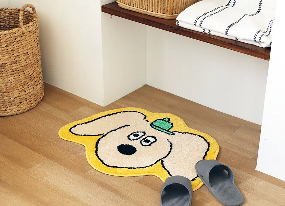 Yellow Cute Animal Dogs Characters Floor Mats Rugs Bathroom Home Decor Bedroom Door Foot Pads Soft Anti-slip Gifts