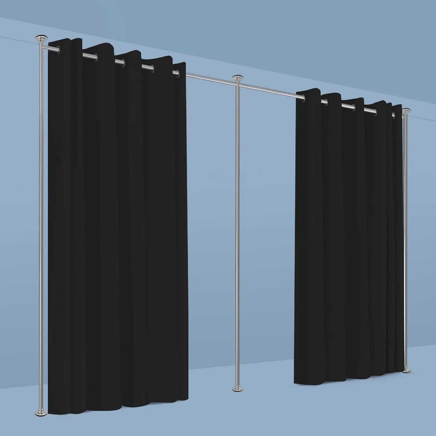 Zenfinit Curtain Divider Stand - Freestanding Vertical Tension Stand