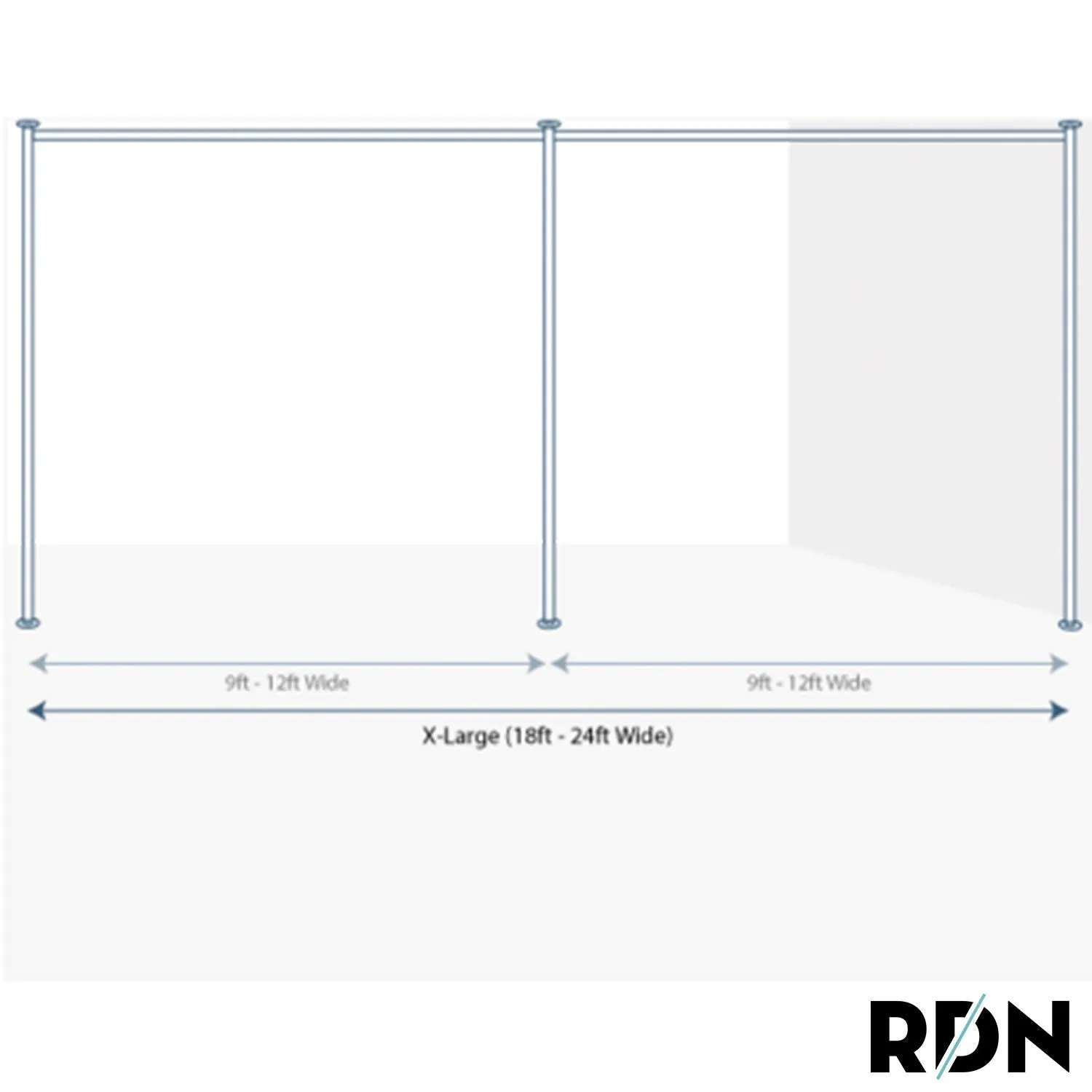 Zenfinit Curtain Divider Stand - Freestanding Vertical Tension Stand