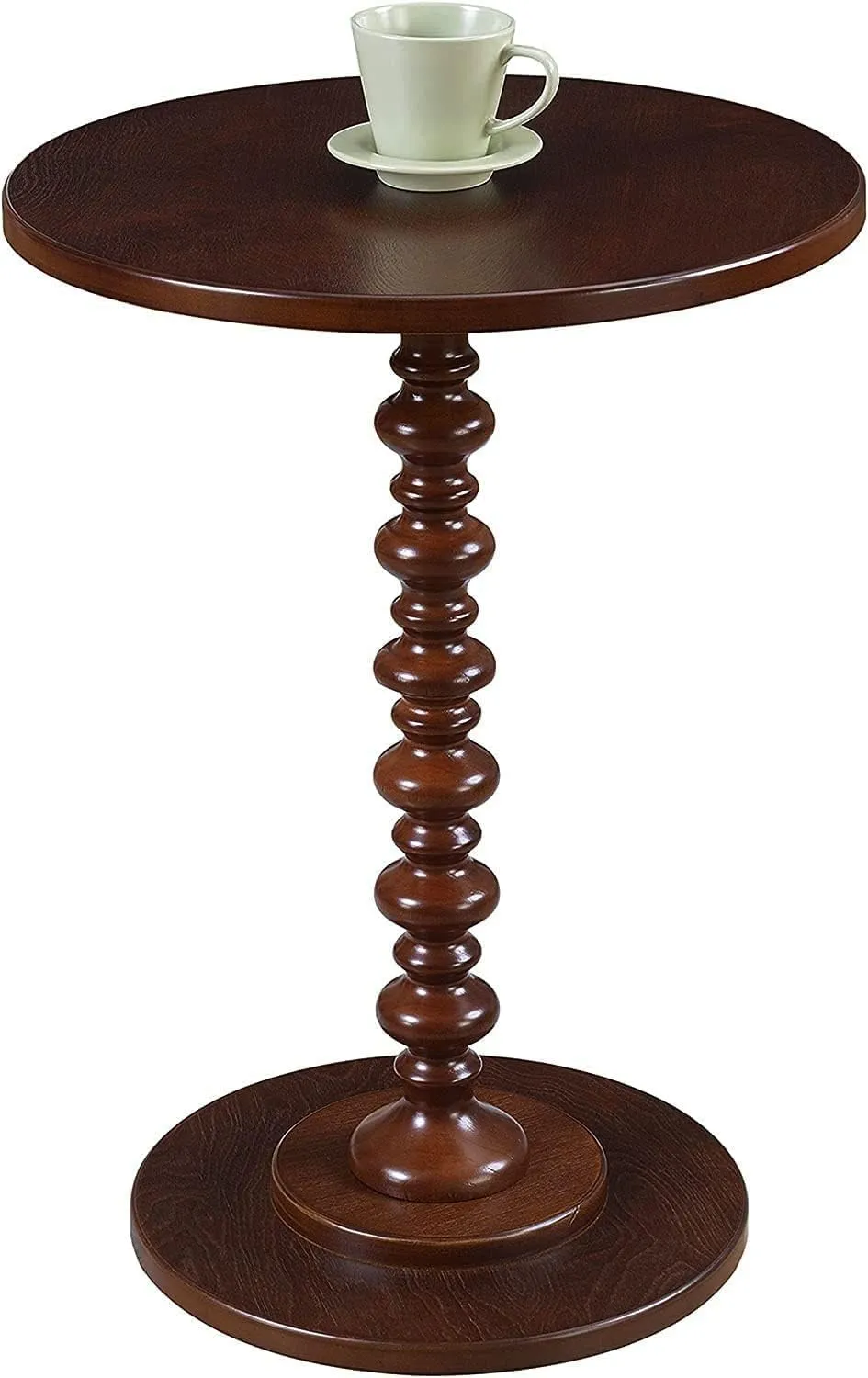 Zunno Round Coffee End Tables for Living Room, Accent Furniture Bedside Table, Nightstand Decor Side Tables for for Living Room, Bedroom, Plant Stand Home Office (Walnut)